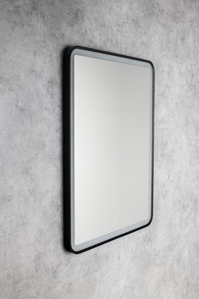 Aqualine Aqualine, SWIDA tükör LED világítással 60x80cm, érintésérzékelős, szabályozható, fekete matt, SW060
