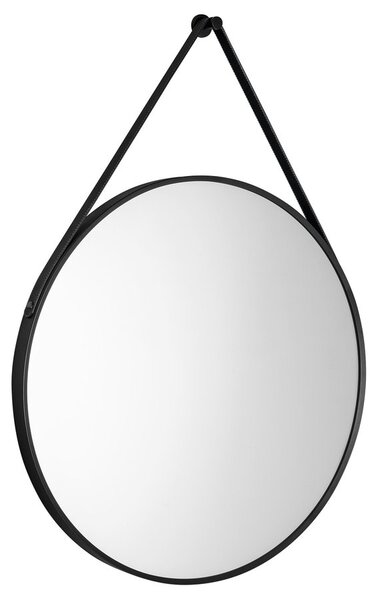 Aqualine Aqualine, STAGO kör tükör bőrszíjjal, átmérő 60cm, fekete szőnyeg, SG065