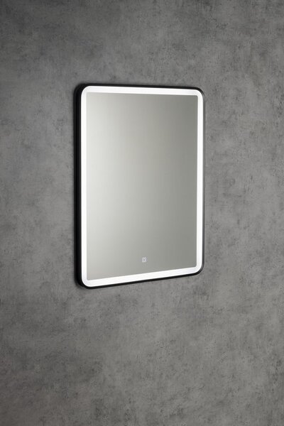 Aqualine Aqualine, SWIDA tükör LED világítással 60x80cm, érintésérzékelős, szabályozható, fekete matt, SW060