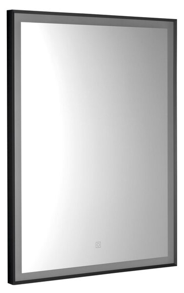 Aqualine Aqualine, CORNA tükör LED világítással 60x80cm, érintésérzékelős, szabályozható, fekete matt, CN060