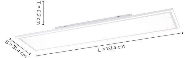 JUST LIGHT. GmbH LED panel Edging, tunable white, 121 x 31 cm, dimmelhető, Fehér / opál, Konyha, Műanyag, Modern