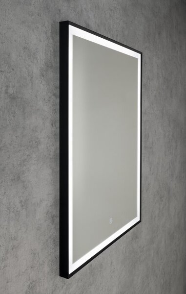 Aqualine Aqualine, CORNA tükör LED világítással 60x80cm, érintésérzékelős, szabályozható, fekete matt, CN060