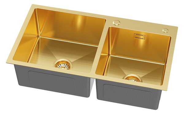 Erga HD, 1 kamrás acél mosogató 780x450x210 mm, arany, ERG-MLS-HD7845G