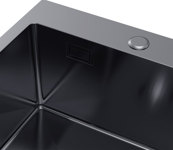 Erga HD, 1 kamrás acél mosogató 460x450x210 mm, grafit, ERG-MLS-HD4645B