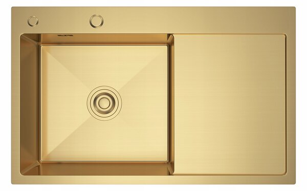 Erga HD, 1 kamrás acél mosogató 780x490x210 mm, bal, arany, ERG-MLS-HD7849LG