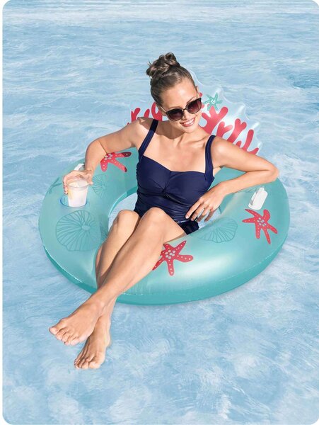 Coral bliss 107 x 113 cm bestway 43730 úszógörgő háttámlával