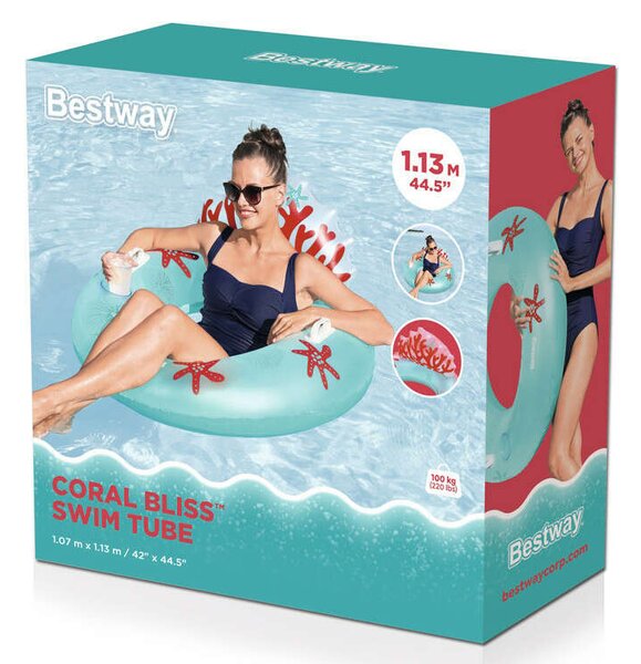 Coral bliss 107 x 113 cm bestway 43730 úszógörgő háttámlával
