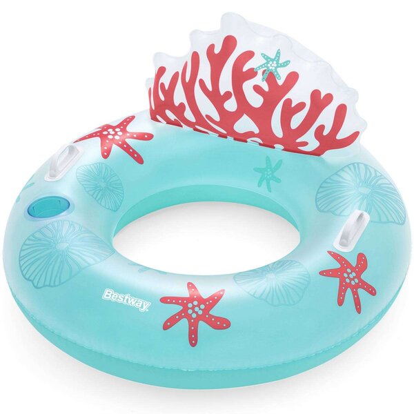 Coral bliss 107 x 113 cm bestway 43730 úszógörgő háttámlával