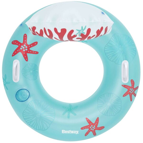 Coral bliss 107 x 113 cm bestway 43730 úszógörgő háttámlával