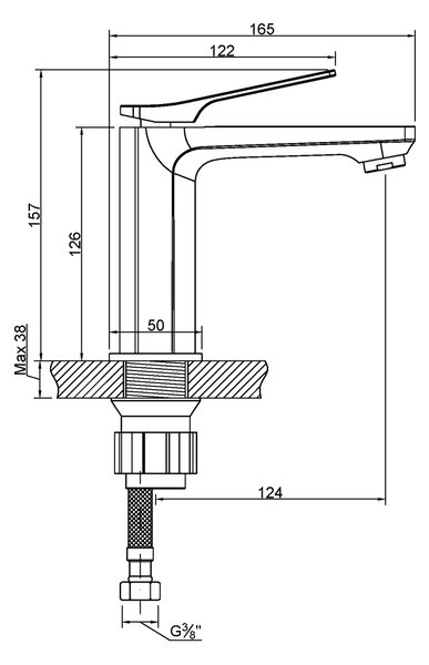 Invena Neri, mosogató csaptelep h-157, réz matt, INV-BU-P1-014-L