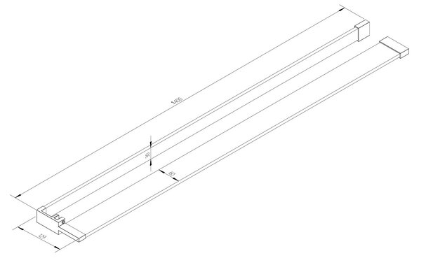 Erga Paris, polc/törülközőtartó zuhanyparavánhoz (max. 140cm), króm, ERG-V02-PARIS-SHELF-CR