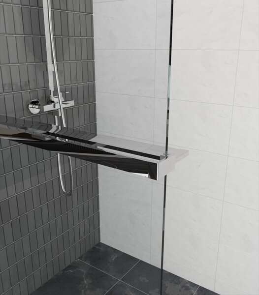 Erga Paris, Beépíthető zuhanykabin 50x200 cm, 8 mm-es szürke üveg, króm profil, ERG-V02-PARIS-050x200-GR-CR