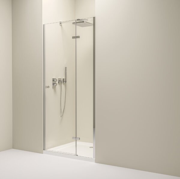 Erga Bern, 1-szárnyú osztott zuhanyajtó nyitáshoz 70x195 cm, 6mm átlátszó üveg, króm profil, ERG-V02-BERN-D070-CR