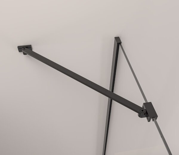 Erga Berlin, zuhanykabin összecsukható ajtóval 120 (ajtó) x 70 (fal) x 195 cm, 6mm átlátszó üveg, fekete profil, ERG-V02-BERLIN-D120G070-CL-BK
