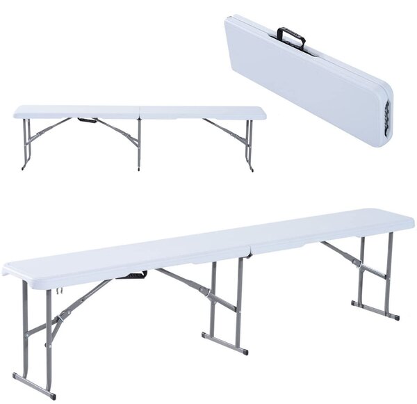 GardenLine összecsukható Kerti pad 180cm - fehér