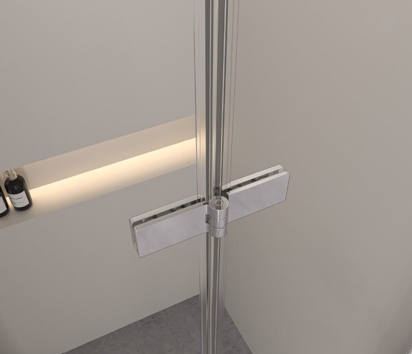 Erga Bern Dupla, zuhanykabin 2 szárnyas ajtókkal 70 (ajtó) x 70 (ajtó) x 195 cm, 6mm átlátszó üveg, króm profil, ERG-V02-BERN-D070D070-CL-CR
