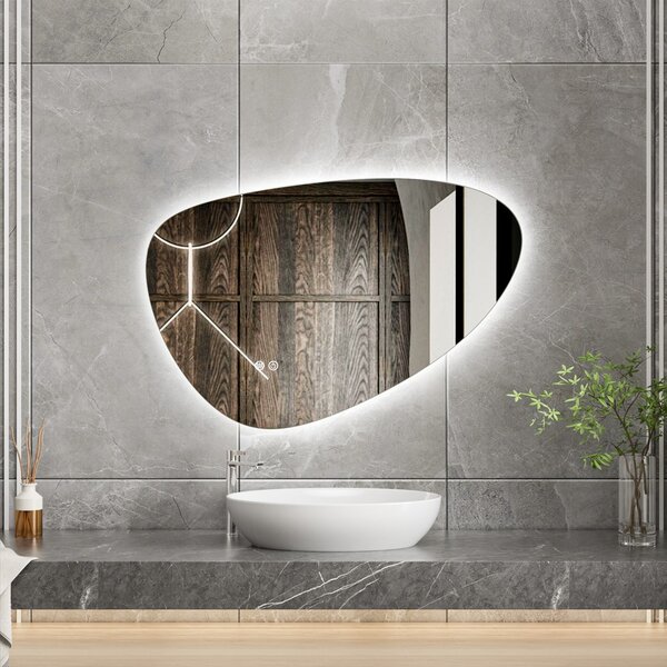 Erga Amelia, aszimmetrikus LED tükör 90x60 cm, 1955 lm, 6500K, háttérvilágítás, ERG-V01-407-9060-00