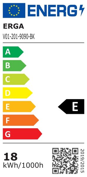 Erga Emma, ​​kerek LED tükör 90cm, fekete fém keret, 2070 lm, 6500K, háttérvilágítás, ERG-V01-201-9090-BK