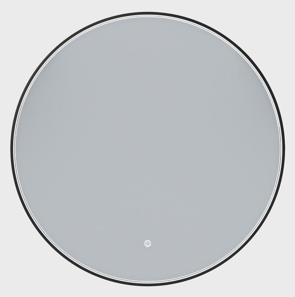 Erga Charlotte, kerek LED tükör 80cm, fekete fém keret, 1840 lm, 6500K, első oldalsó világítás, ERG-V01-204-8080-BK