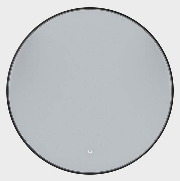 Erga Emma, ​​kerek LED tükör 90cm, fekete fém keret, 2070 lm, 6500K, háttérvilágítás, ERG-V01-201-9090-BK