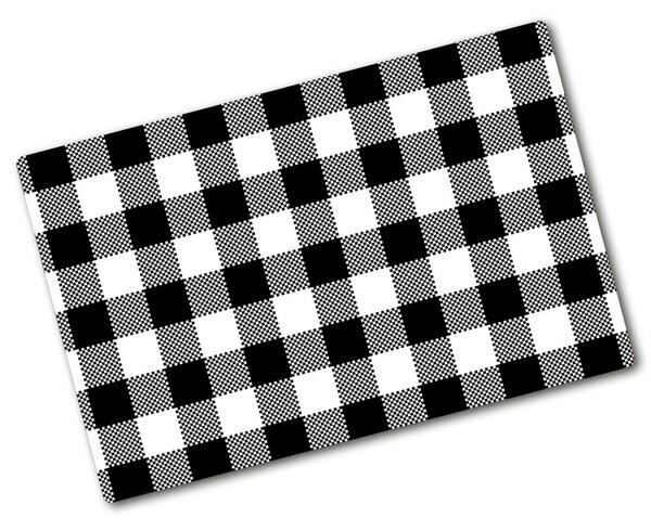 Üveg vágódeszka fényképpel Fekete-fehér rács