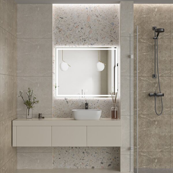 Erga Harper, LED tükör 100x80cm, 2760 lm, 6500K, első/hátsó világítás, ERG-V01-113-1080-00