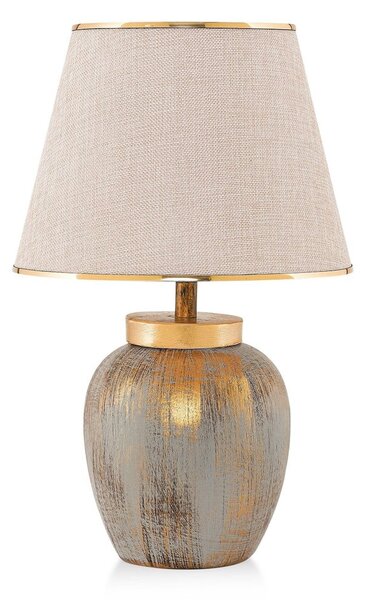Krémszínű-aranyszínű asztali lámpa textil búrával (magasság 47 cm) Yakamoz – Opviq lights