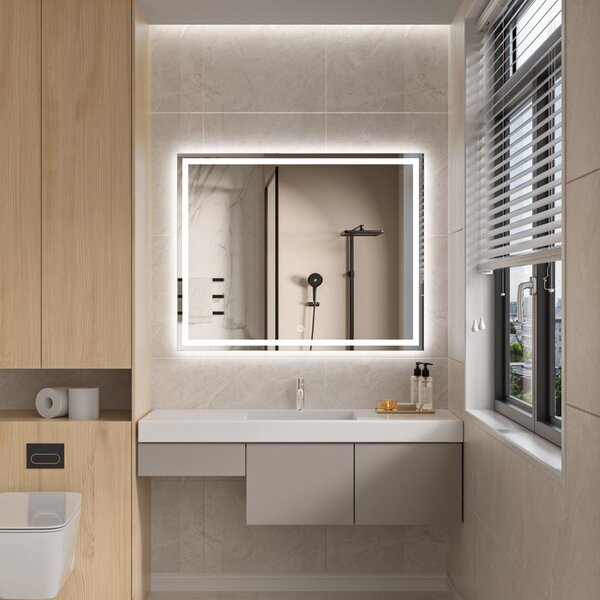 Erga Harper, LED tükör 100x80cm, 2760 lm, 6500K, első/hátsó világítás, ERG-V01-113-1080-00