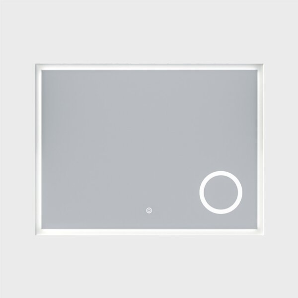 Erga Luna, LED tükör 80x60cm kozmetikai tükörrel 3x nagyítás, 2185 lm, 6500K, első/hátsó világítás, ERG-V01-124-8060-00