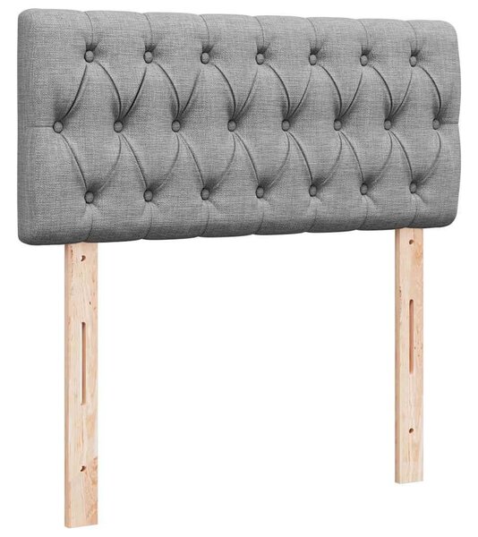 VidaXL Ottomán ágy matraccal világosszürke 90x200 cm szövet