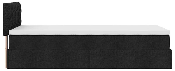VidaXL Ottomán ágy matraccal fekete 90x200 cm szövet