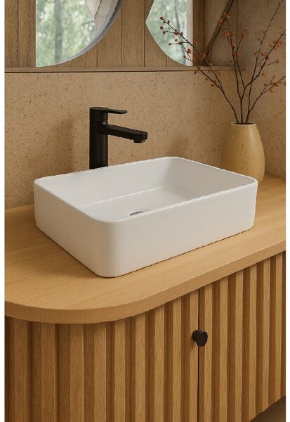 Erga Belle, asztali mosogató 480x370x130 mm, fehér fényes, ERG-V03-YT-038-WH