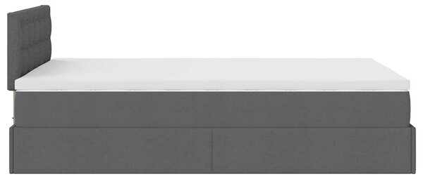 VidaXL Ottomán ágy matraccal sötétszürke 120x200 cm szövet