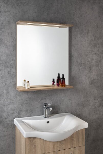Aqualine Aqualine, KORIN STRIP tükör LED világítással és polcokkal 60x70x12cm, KO370S
