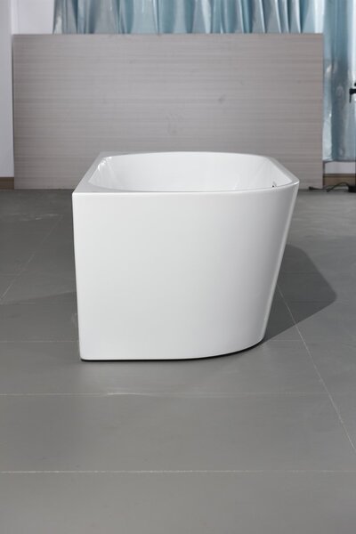 Erga Norah, szabadon álló fürdőkád falra 150x75 cm + leeresztő dugó, fehér fényes, ERG-Norah-150075-WH-WH