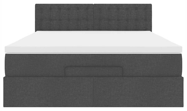 VidaXL Ottomán ágy matraccal fekete 140x200 cm anyaggal