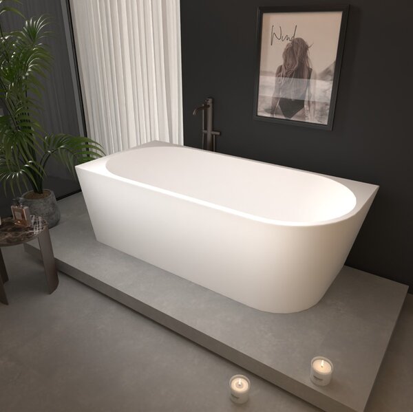 Erga Zara, sarok szabadon álló kád 170x78 cm + leeresztő csavar, bal, fehér fényes, ERG-Zara-170078L-WH-WH