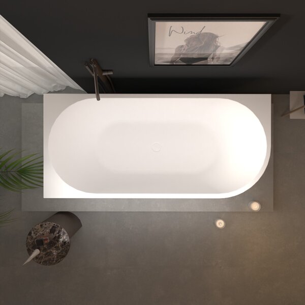 Erga Zara, sarok szabadon álló kád 170x78 cm + leeresztő csavar, bal, fehér fényes, ERG-Zara-170078L-WH-WH