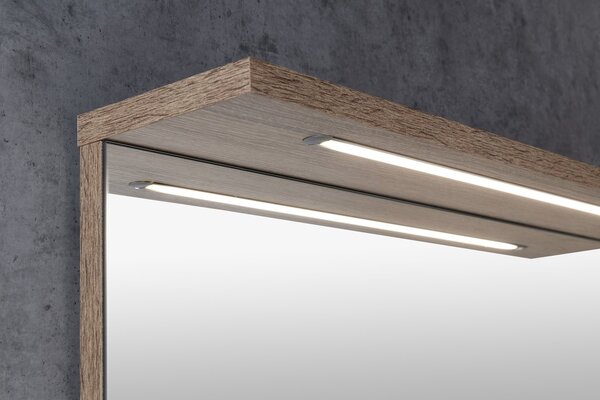 Aqualine Aqualine, KORIN STRIP tükör LED világítással 60x70x12cm, platina tölgy, KO990S