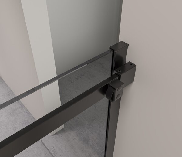 Erga Lynn, nyílásba toló zuhanyajtó 90x195 cm, 8mm szürke üveg, fekete profil, ERG-V02-LYNN-D090-GR-BK