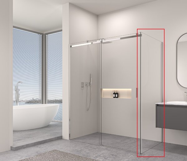 Erga Lynn, fix zuhanyfal 70x195 cm, 8mm átlátszó üveg, króm profil, ERG-V02-LYNN-G070-CL-CR