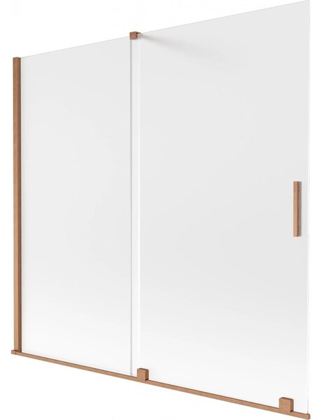 Mexen Velar, 2 szárnyas eltolható kádparaván 170 x 150 cm, 8 mm-es mattüveg, rézmatt, 896-170-000-31-65