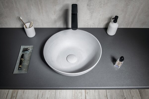 Sapho Sapho, FORMIGO beton munkalap mosogató, alapozó 39cm, szürke, FG317