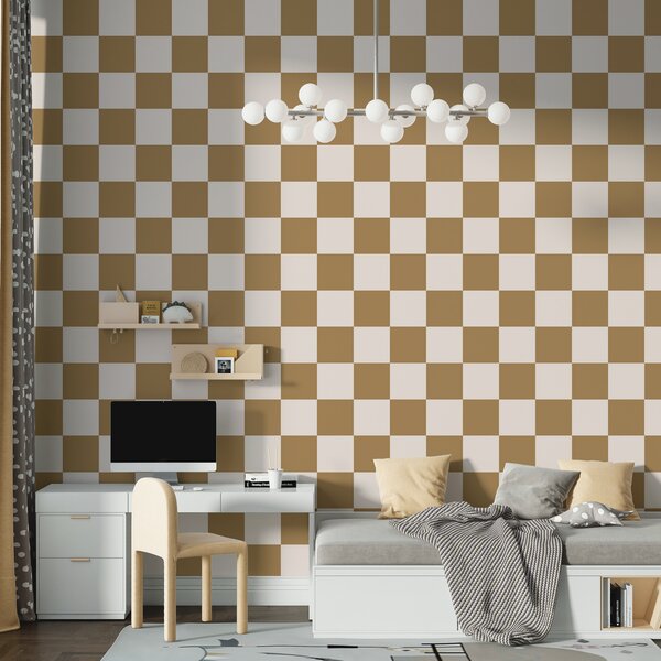 Fotótapéta Barna és fehér kockás minta, Geometriai fotótapéta, Népszerű fotótapéta, w01922v3 - Tapeko.hu