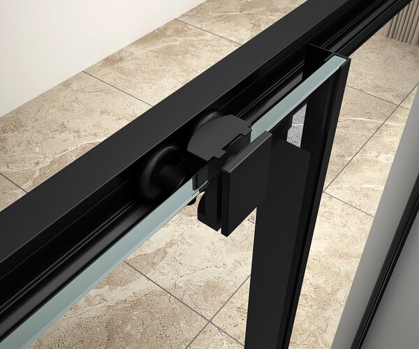 Aqualine Aqualine, AGGA BLACK négyzet alakú zuhanyparaván 800x800mm, átlátszó üveg, BLF808