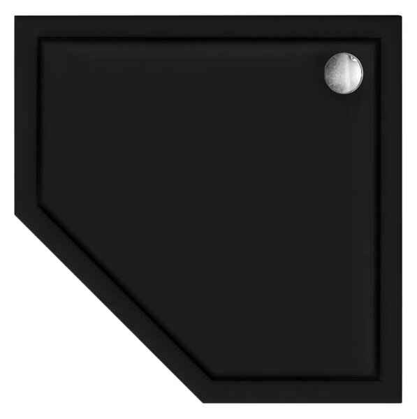 Rea Diamond - Akril zuhanytálca 90 x 90 x 5 cm + szifon, fekete, REA-K8543