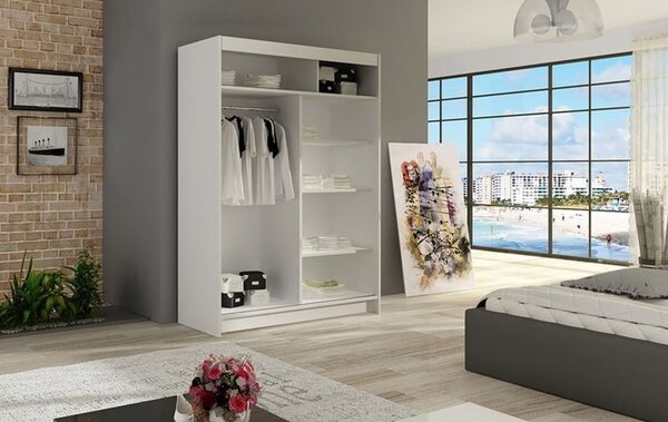 MIAMI VI nagy gardróbszekrény – fehér