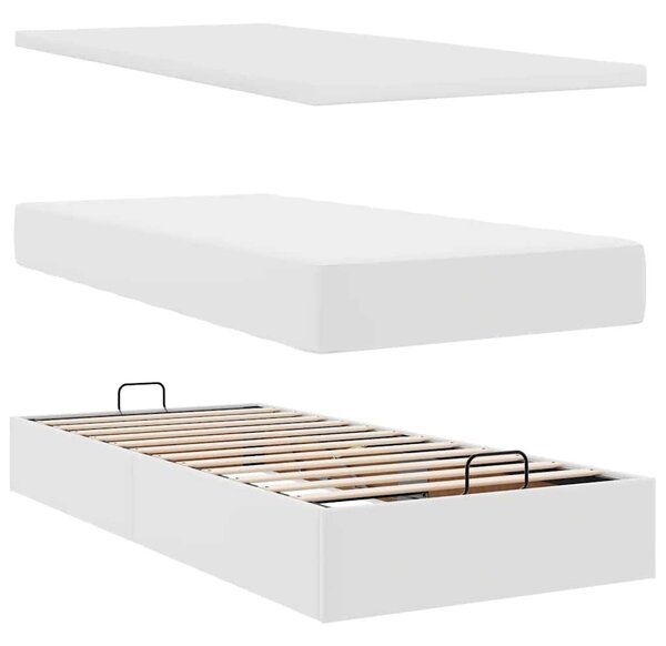 VidaXL fehér műbőr ottomán ágy matraccal 80x200cm