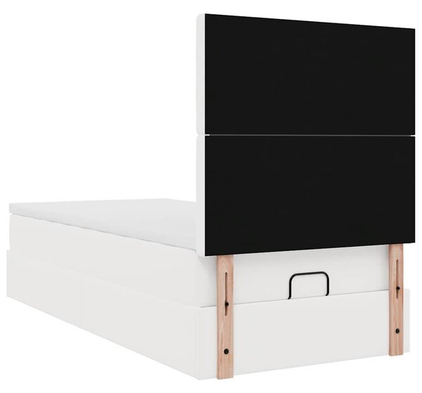 VidaXL fehér műbőr ottomán ágy matraccal 80x200cm