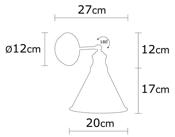 Bronzszínű fali lámpa ø 20 cm Tramino – Opviq lights